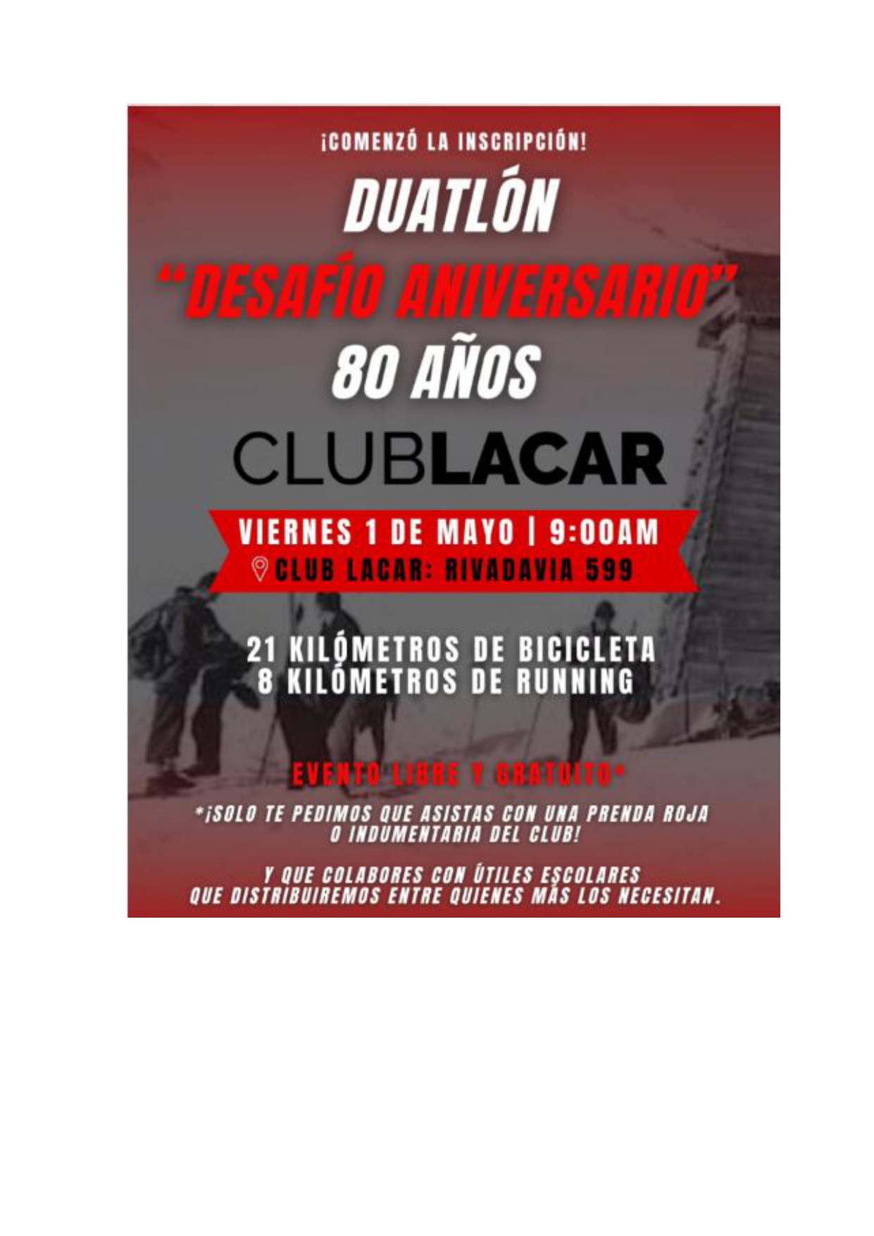 Duatlón Desafío Aniversario 80 años Club Lácar