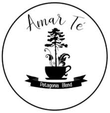Amar Te Patagonia Blend - Logo de la marca Amar Té Patagonia Blend, es un circulo negro con fondo blanco que muestra una taza de té color negra y del centro sale un árbol.