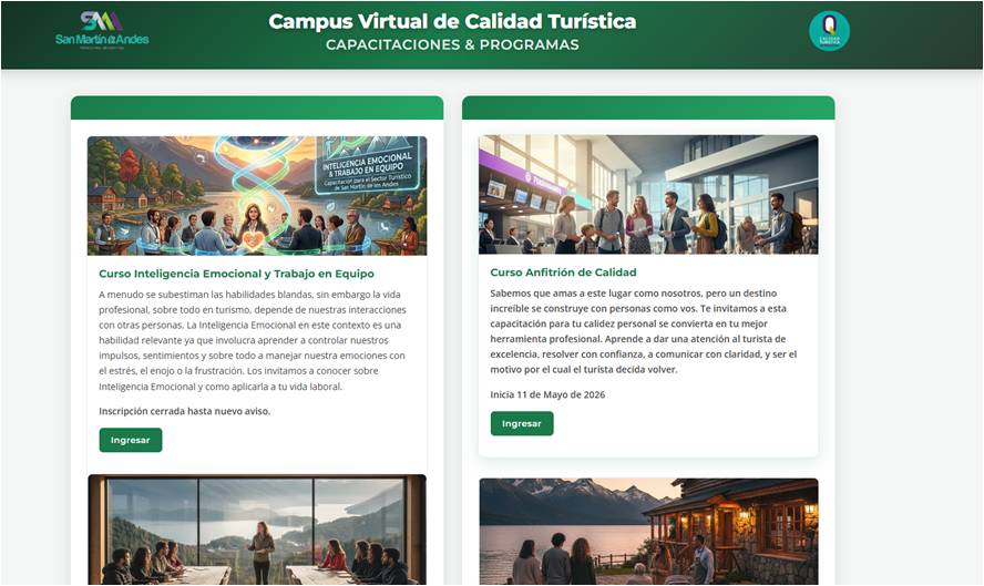 Una foto captura de la pantalla de inicio de la portada al campus.